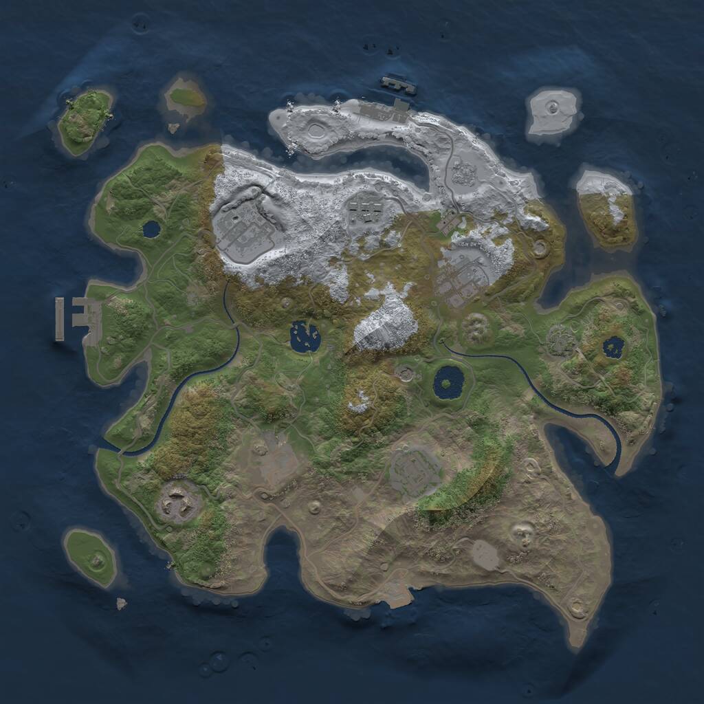 Rust Map: Procedural Map, Size: 3250, Seed: 1762484284, 13 Monuments