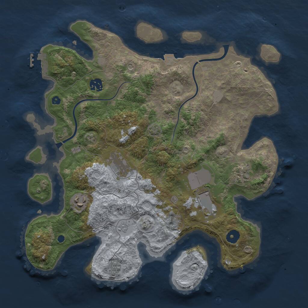 Rust Map: Procedural Map, Size: 3500, Seed: 130652696, 11 Monuments