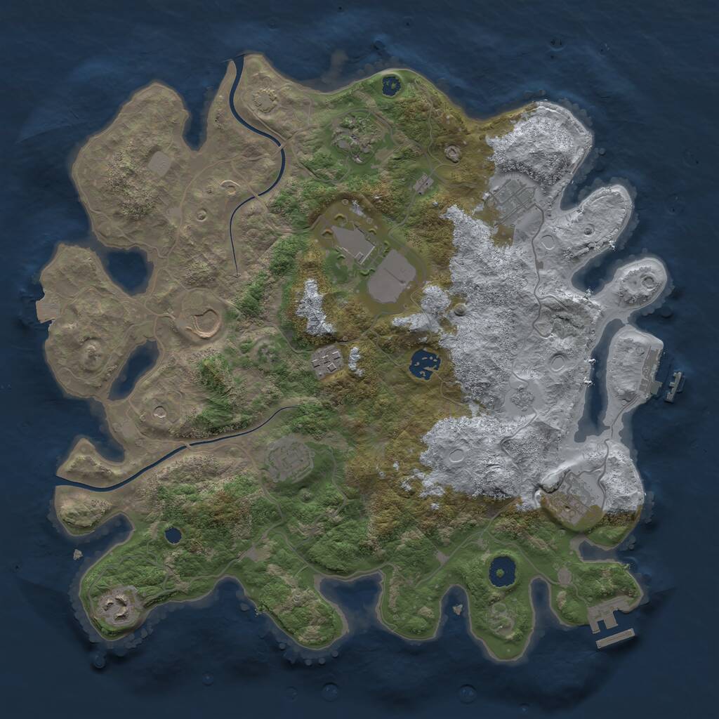 Rust Map: Procedural Map, Size: 3700, Seed: 981376553, 15 Monuments