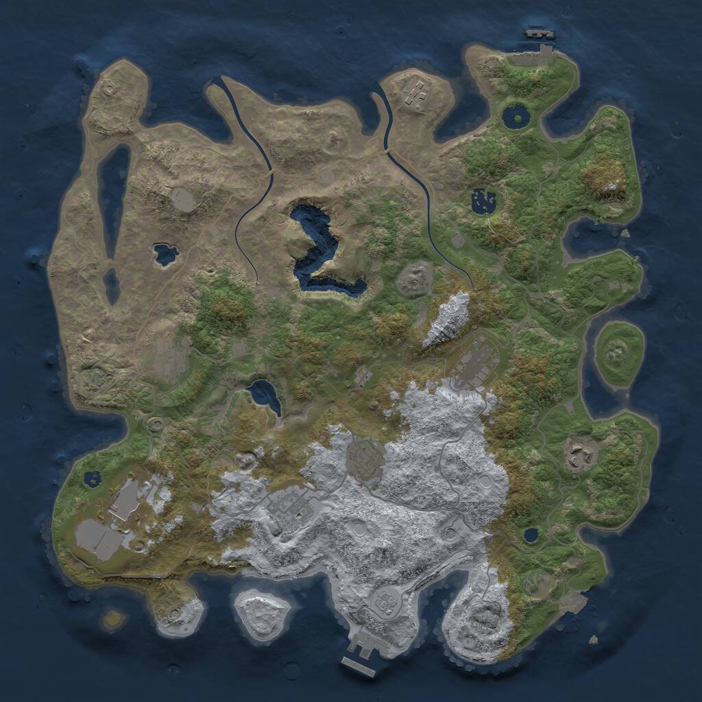 Rust Map: Procedural Map, Size: 4000, Seed: 3255890, 14 Monuments