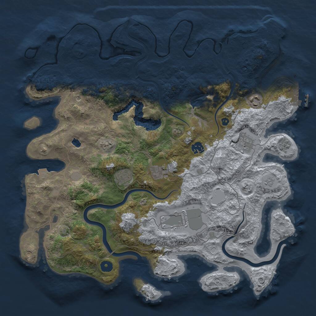 Rust Map: Procedural Map, Size: 4000, Seed: 1890728274, 13 Monuments