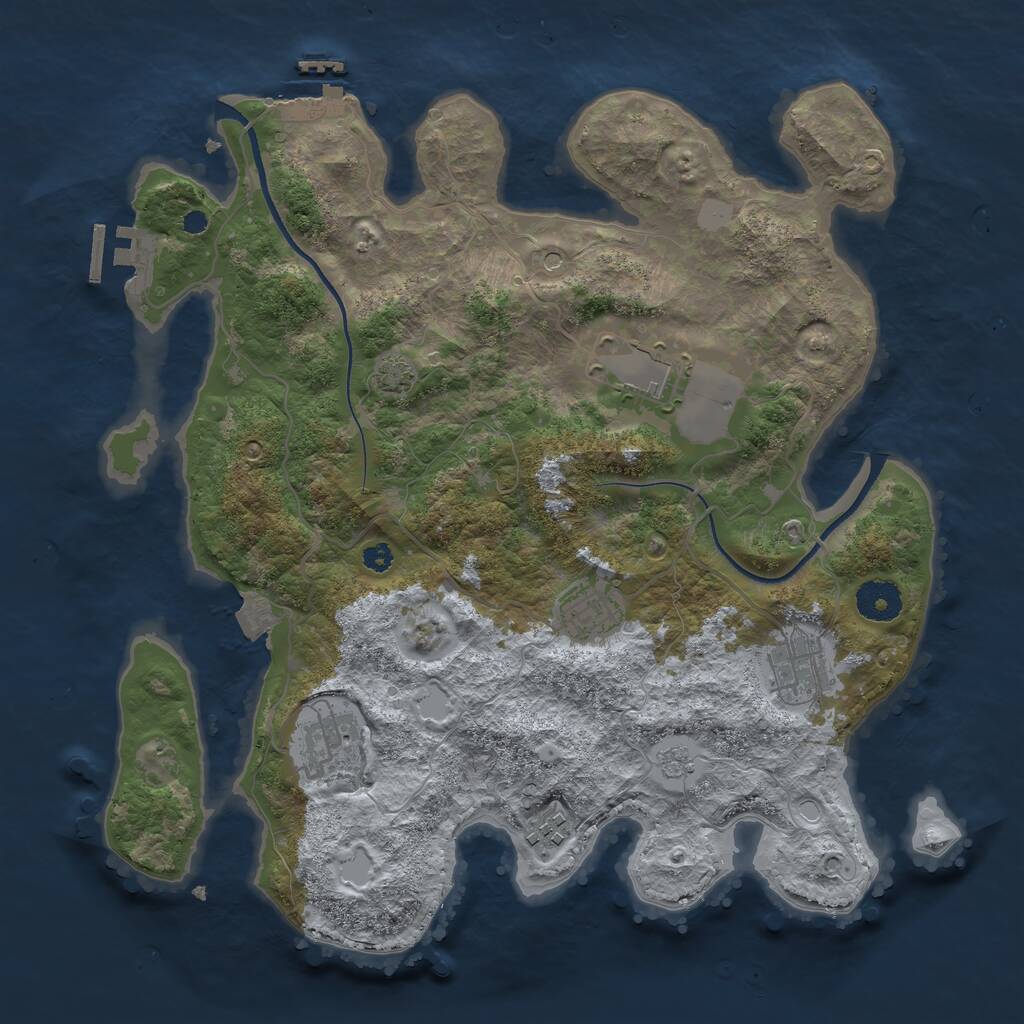 Rust Map: Procedural Map, Size: 3500, Seed: 1798491788, 11 Monuments