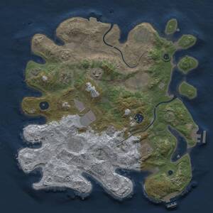 Thumbnail Rust Map: Procedural Map, Size: 3500, Seed: 933410173, 15 Monuments