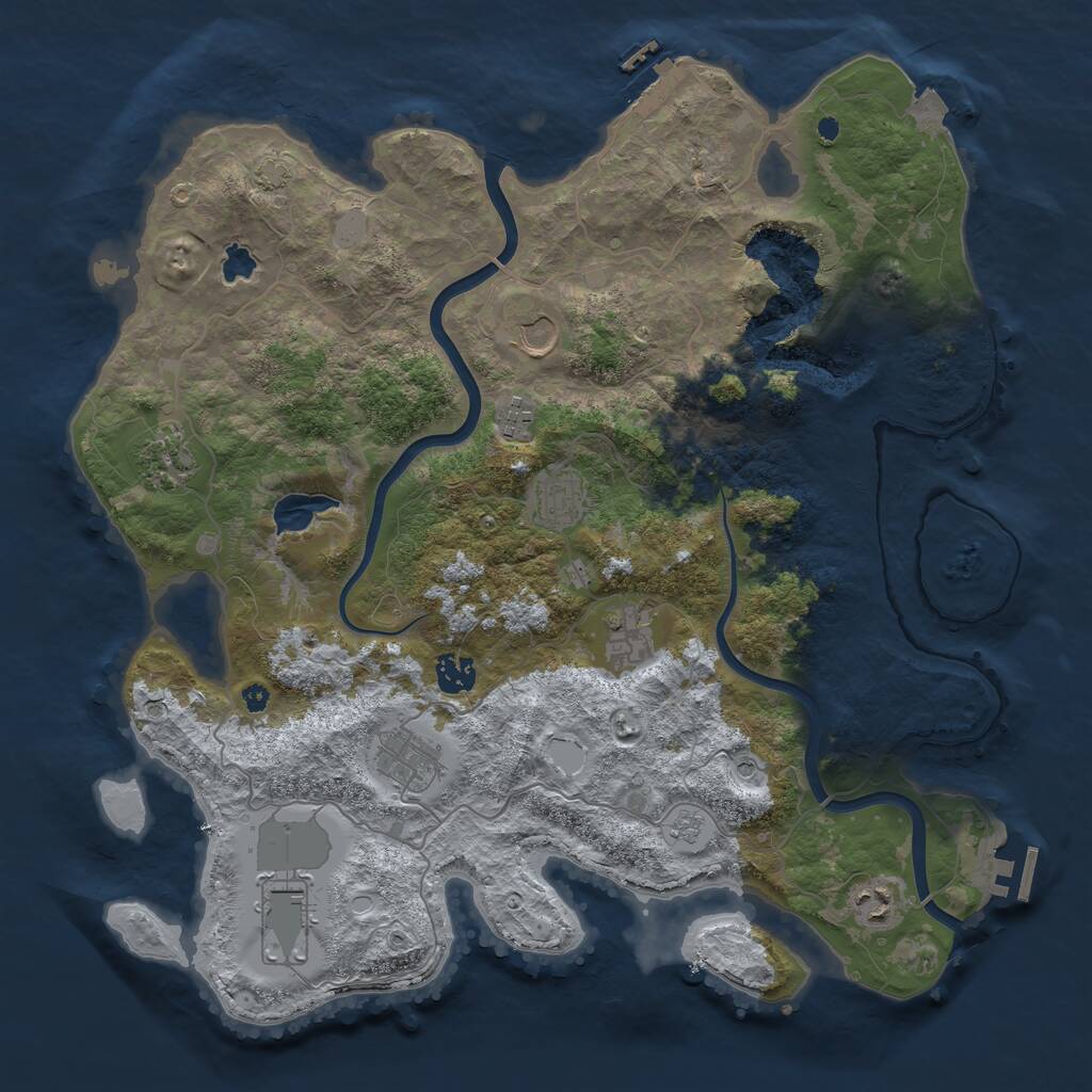Rust Map: Procedural Map, Size: 4000, Seed: 2028061044, 15 Monuments
