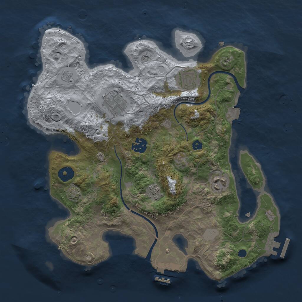 Rust Map: Procedural Map, Size: 3000, Seed: 5892167, 11 Monuments