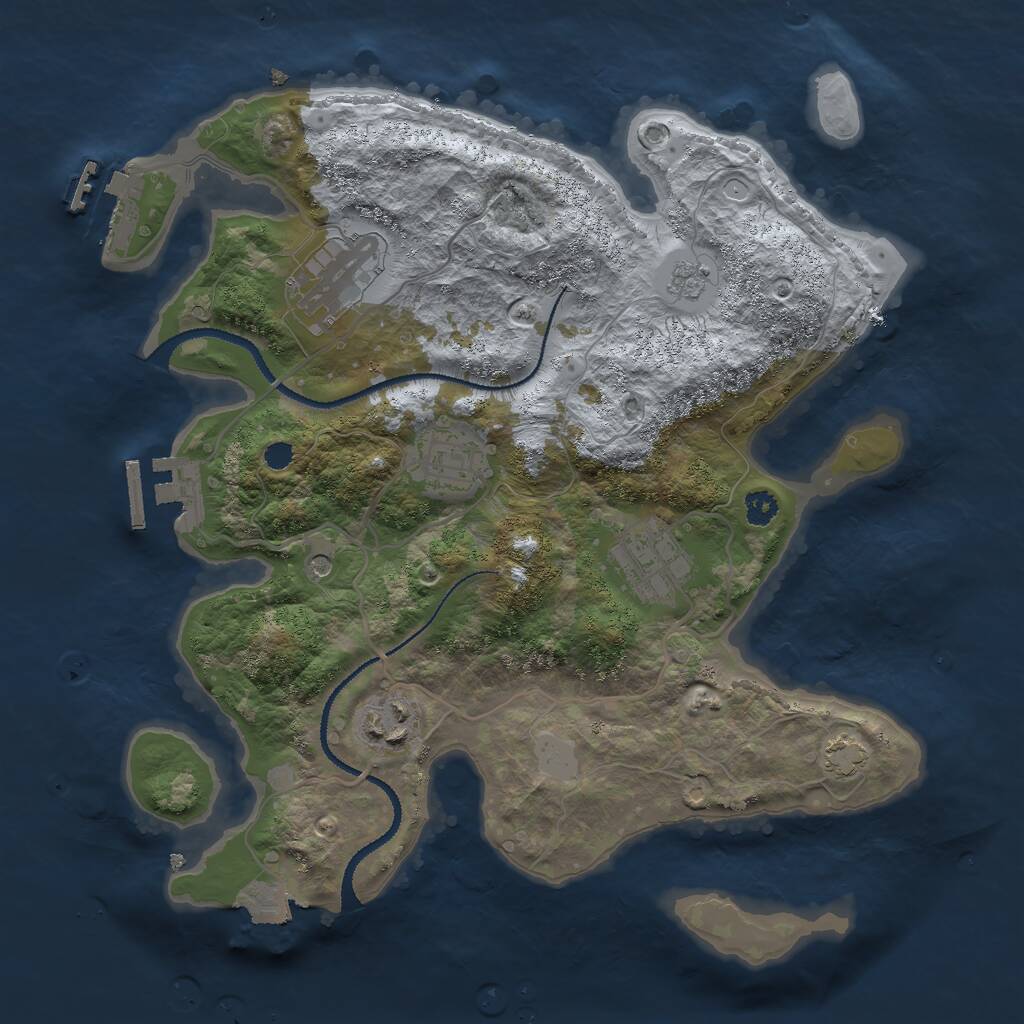 Rust Map: Procedural Map, Size: 3000, Seed: 110149893, 10 Monuments