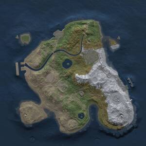 Thumbnail Rust Map: Procedural Map, Size: 2300, Seed: 355054077, 6 Monuments