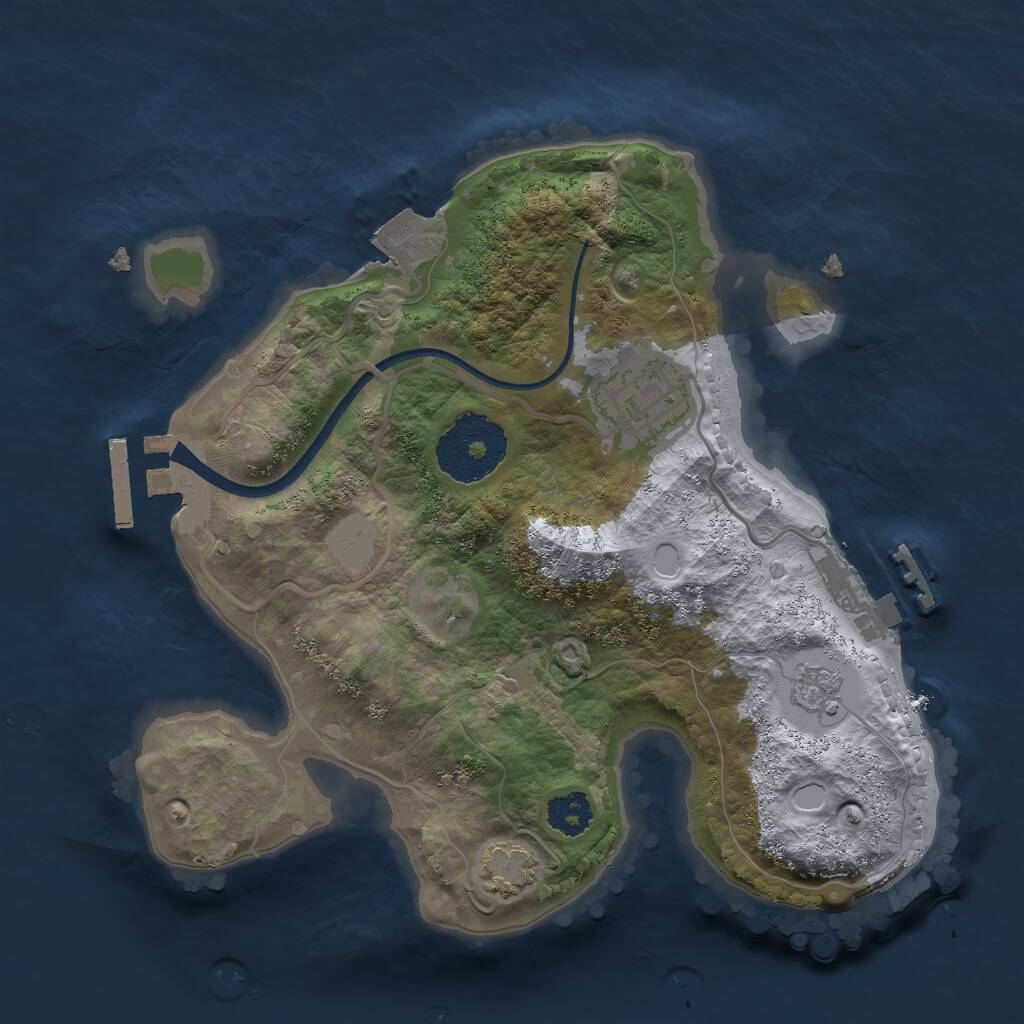 Rust Map: Procedural Map, Size: 2300, Seed: 355054077, 6 Monuments