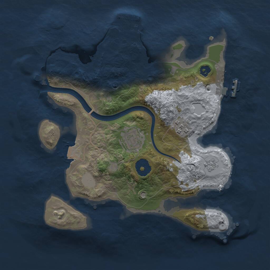 Rust Map: Procedural Map, Size: 2500, Seed: 71951583, 6 Monuments