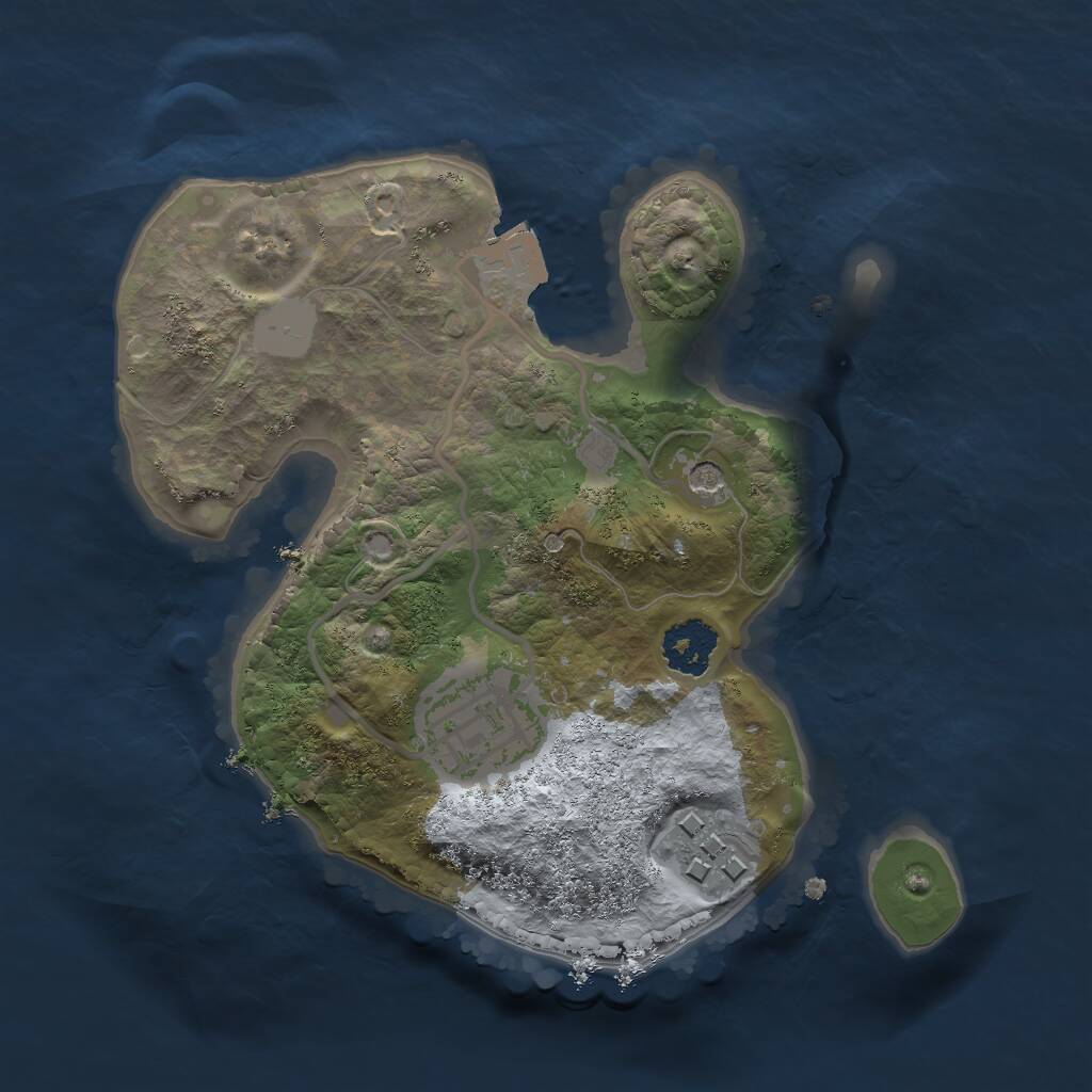 Rust Map: Procedural Map, Size: 2000, Seed: 1950555748, 4 Monuments
