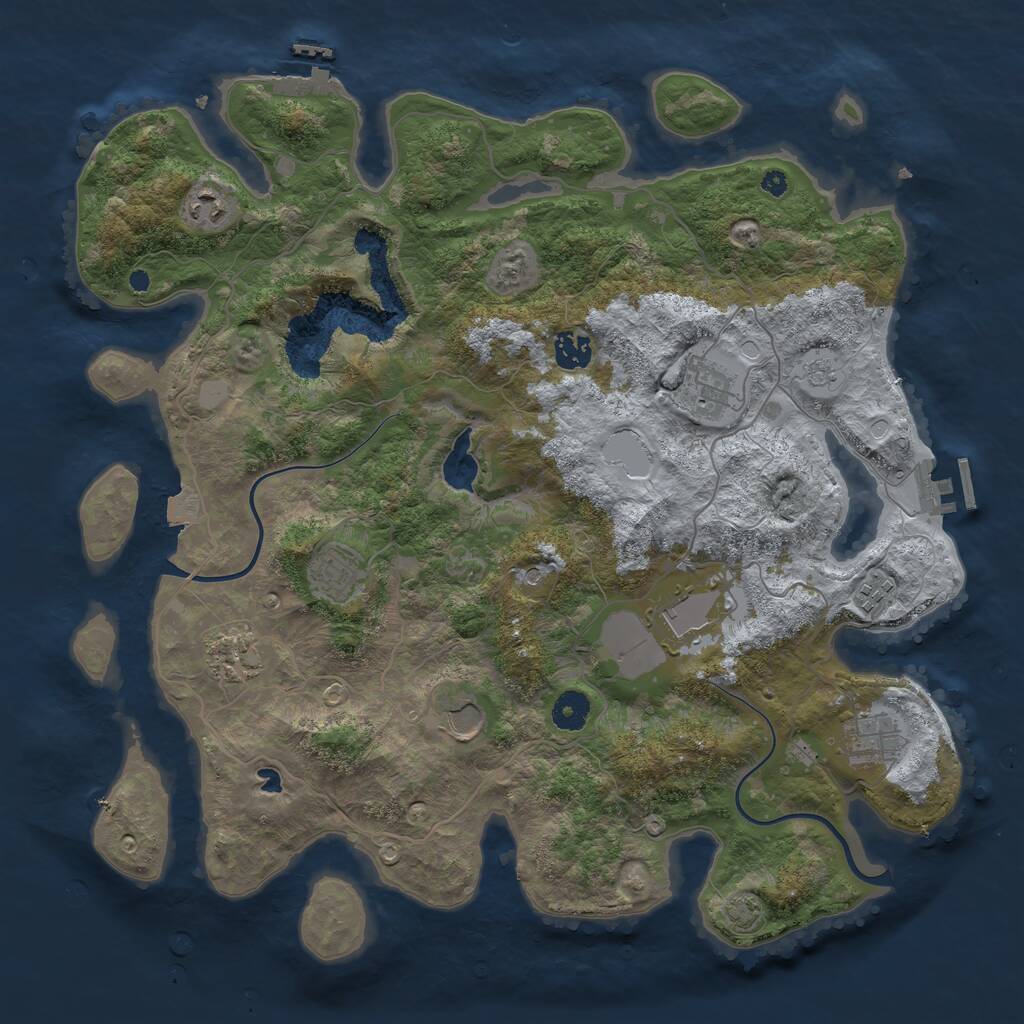 Rust Map: Procedural Map, Size: 4000, Seed: 1312023781, 15 Monuments