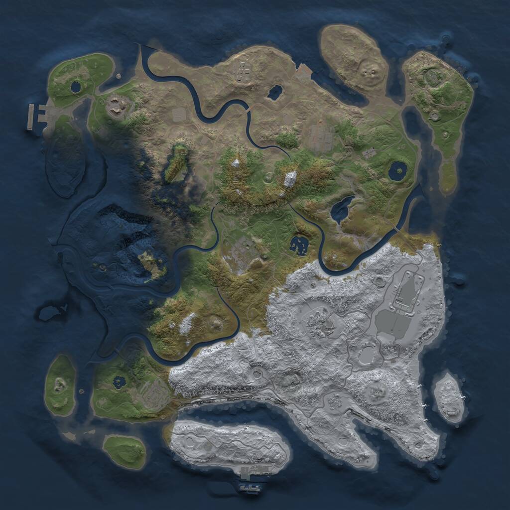 Rust Map: Procedural Map, Size: 4000, Seed: 5523132, 15 Monuments