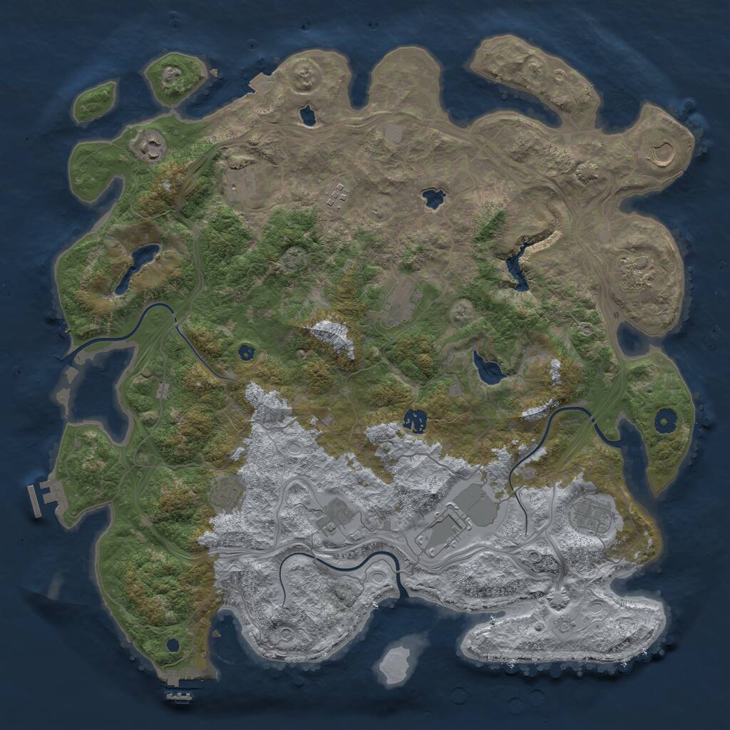 Rust Map: Procedural Map, Size: 4500, Seed: 153329540, 17 Monuments