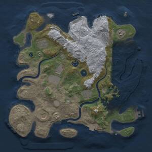 Thumbnail Rust Map: Procedural Map, Size: 3500, Seed: 303027899, 14 Monuments