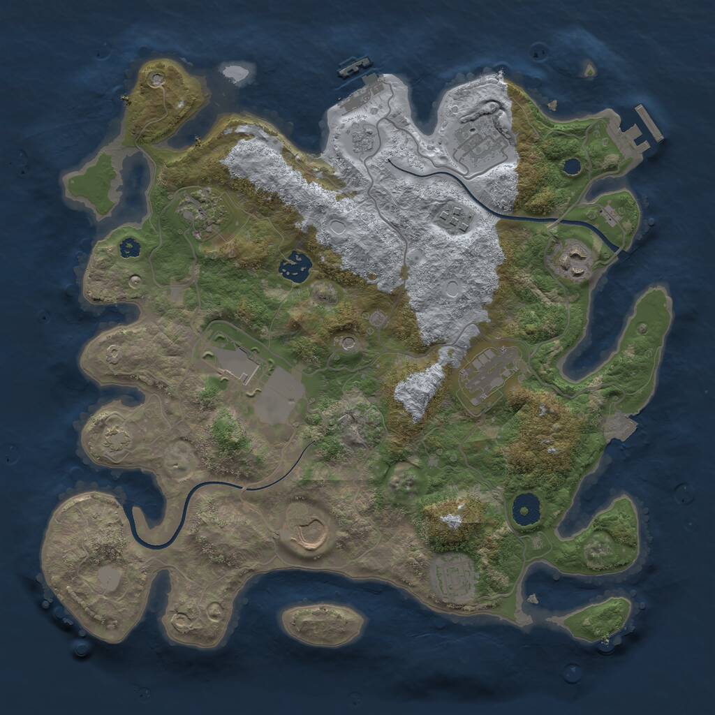 Rust Map: Procedural Map, Size: 3500, Seed: 303027899, 15 Monuments