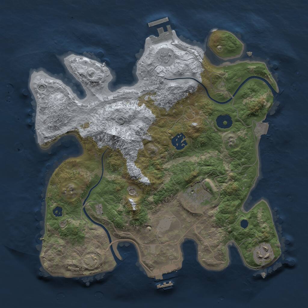 Rust Map: Procedural Map, Size: 3000, Seed: 771, 9 Monuments