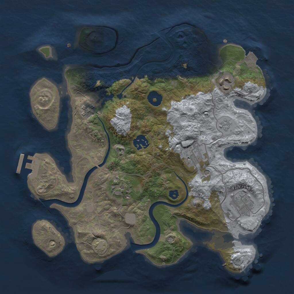 Rust Map: Procedural Map, Size: 3000, Seed: 22218, 11 Monuments