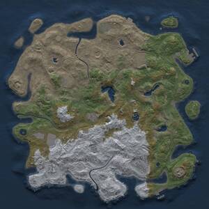 Thumbnail Rust Map: Procedural Map, Size: 4500, Seed: 1920912618, 17 Monuments