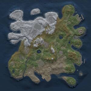 Thumbnail Rust Map: Procedural Map, Size: 3500, Seed: 1011011871, 14 Monuments