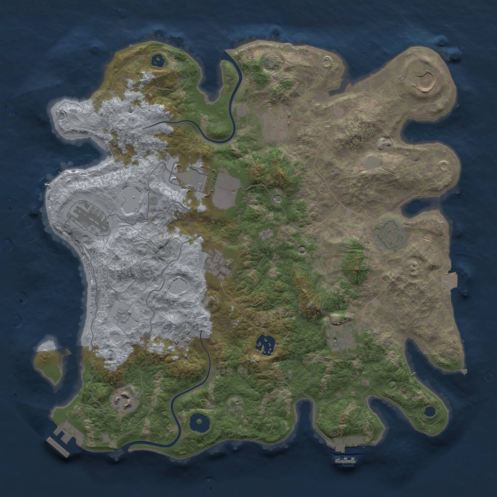 Rust Map: Procedural Map, Size: 3750, Seed: 468432980, 16 Monuments