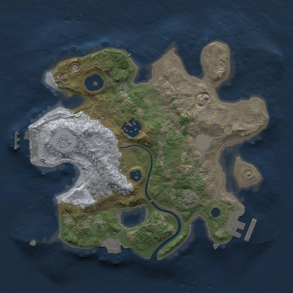 Rust Map: Procedural Map, Size: 2500, Seed: 1595329908, 7 Monuments