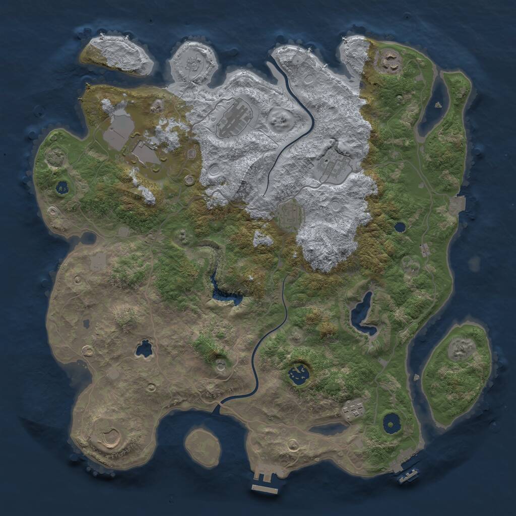 Rust Map: Procedural Map, Size: 4000, Seed: 162785478, 14 Monuments