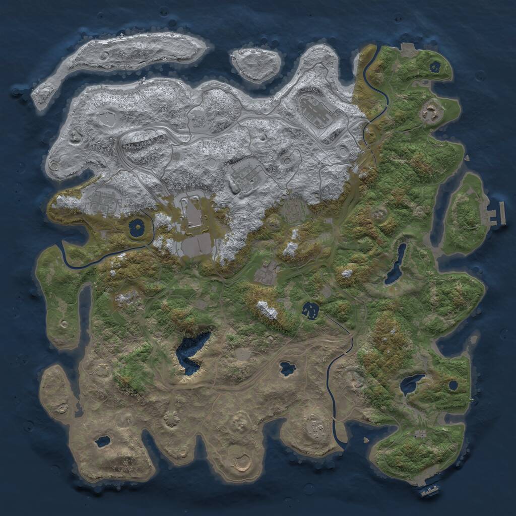 Rust Map: Procedural Map, Size: 4500, Seed: 1641644483, 17 Monuments