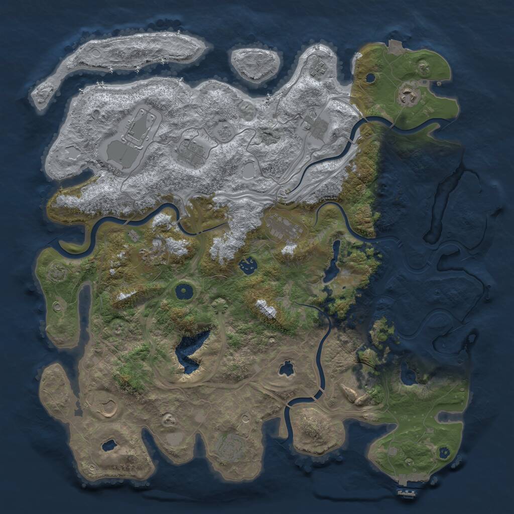 Rust Map: Procedural Map, Size: 4500, Seed: 1641644483, 17 Monuments