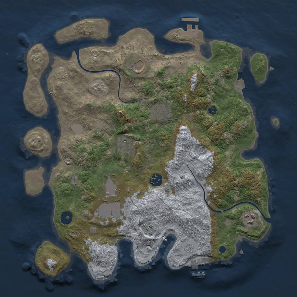 Rust Map: Procedural Map, Size: 3500, Seed: 13031453, 13 Monuments