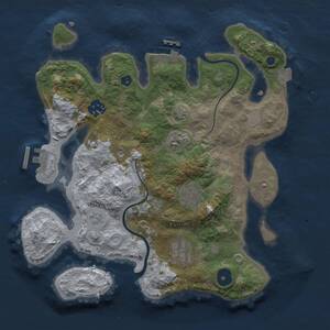 Thumbnail Rust Map: Procedural Map, Size: 3000, Seed: 25660267, 9 Monuments