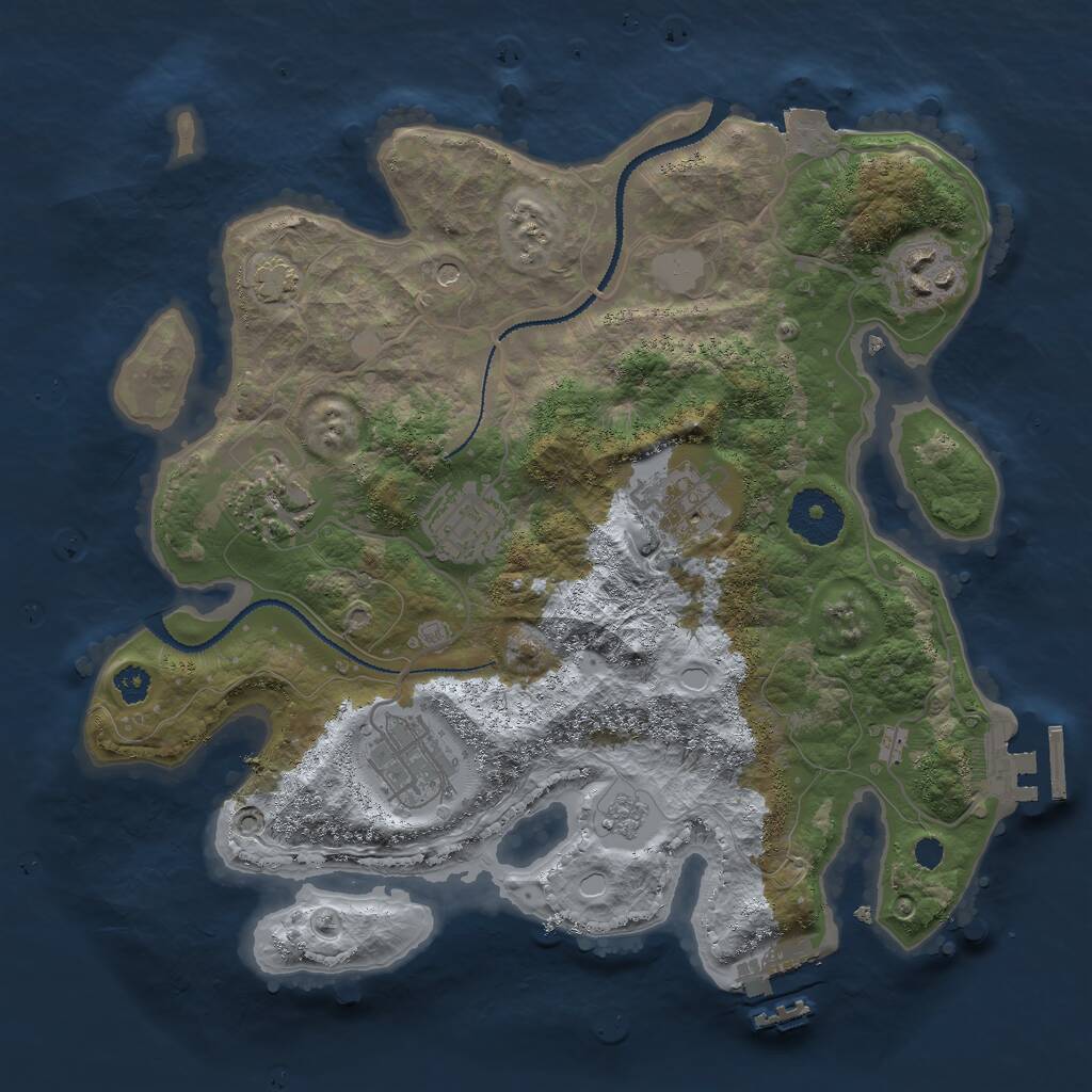 Rust Map: Procedural Map, Size: 3000, Seed: 41827059, 11 Monuments