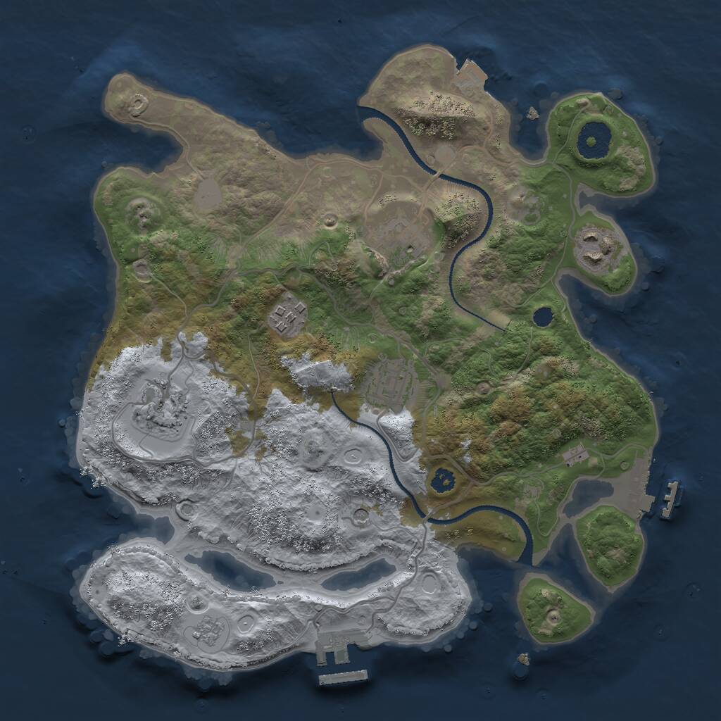 Rust Map: Procedural Map, Size: 3000, Seed: 1448106149, 10 Monuments