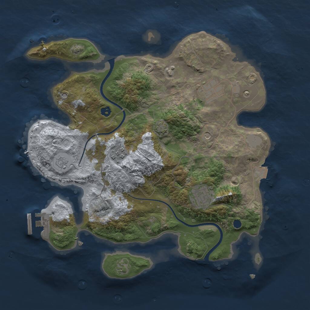 Rust Map: Procedural Map, Size: 3000, Seed: 200076712, 8 Monuments