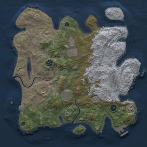 Thumbnail Rust Map: Procedural Map, Size: 3500, Seed: 93581773, 13 Monuments