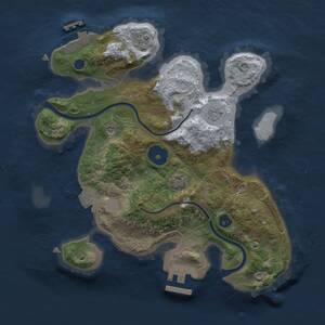 Thumbnail Rust Map: Procedural Map, Size: 2500, Seed: 1246009554, 7 Monuments