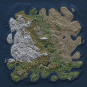 Thumbnail Rust Map: Procedural Map, Size: 4000, Seed: 1566421216, 17 Monuments