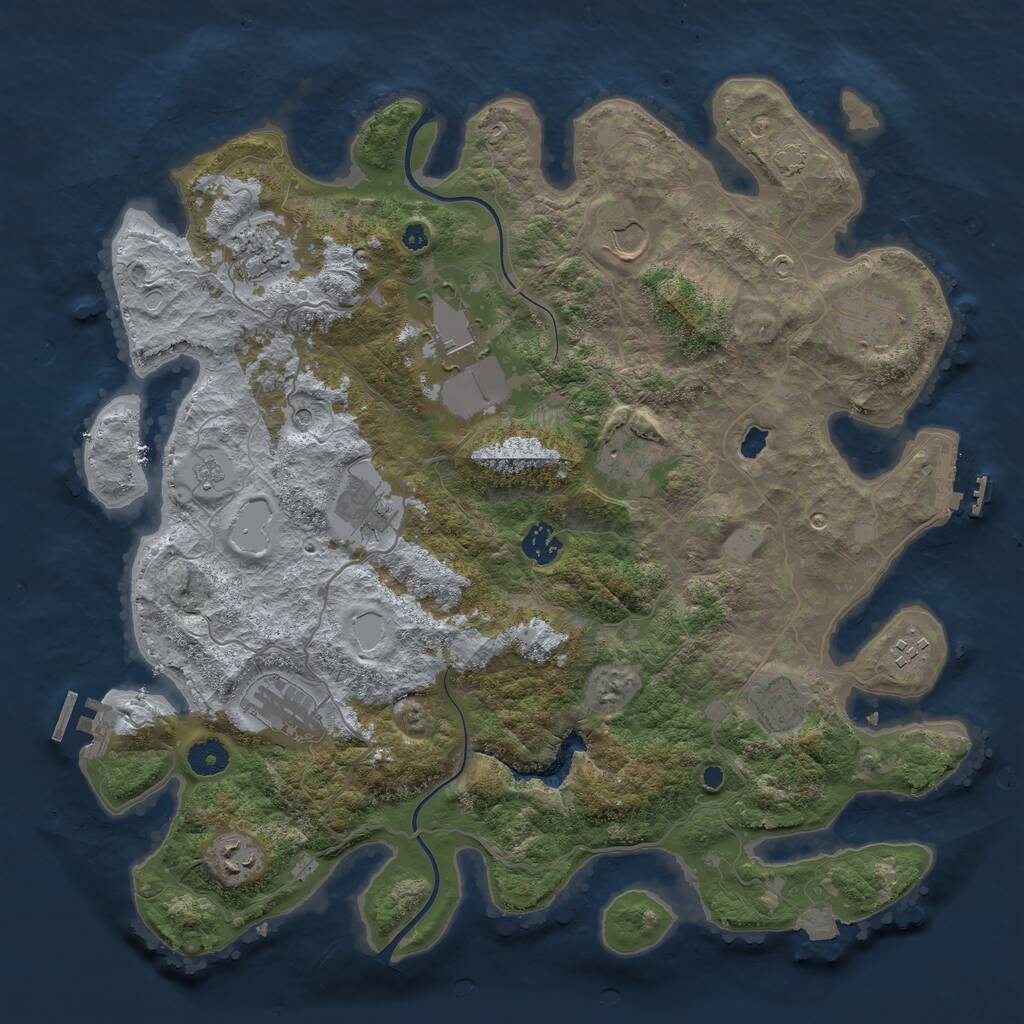 Rust Map: Procedural Map, Size: 4000, Seed: 1566421216, 17 Monuments