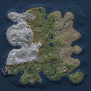 Thumbnail Rust Map: Procedural Map, Size: 3000, Seed: 24187, 10 Monuments