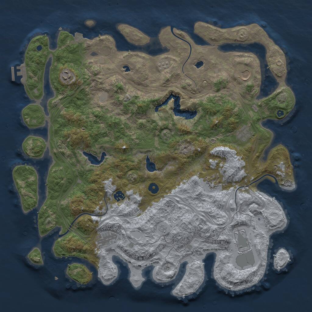 Rust Map: Procedural Map, Size: 4500, Seed: 925859935, 13 Monuments