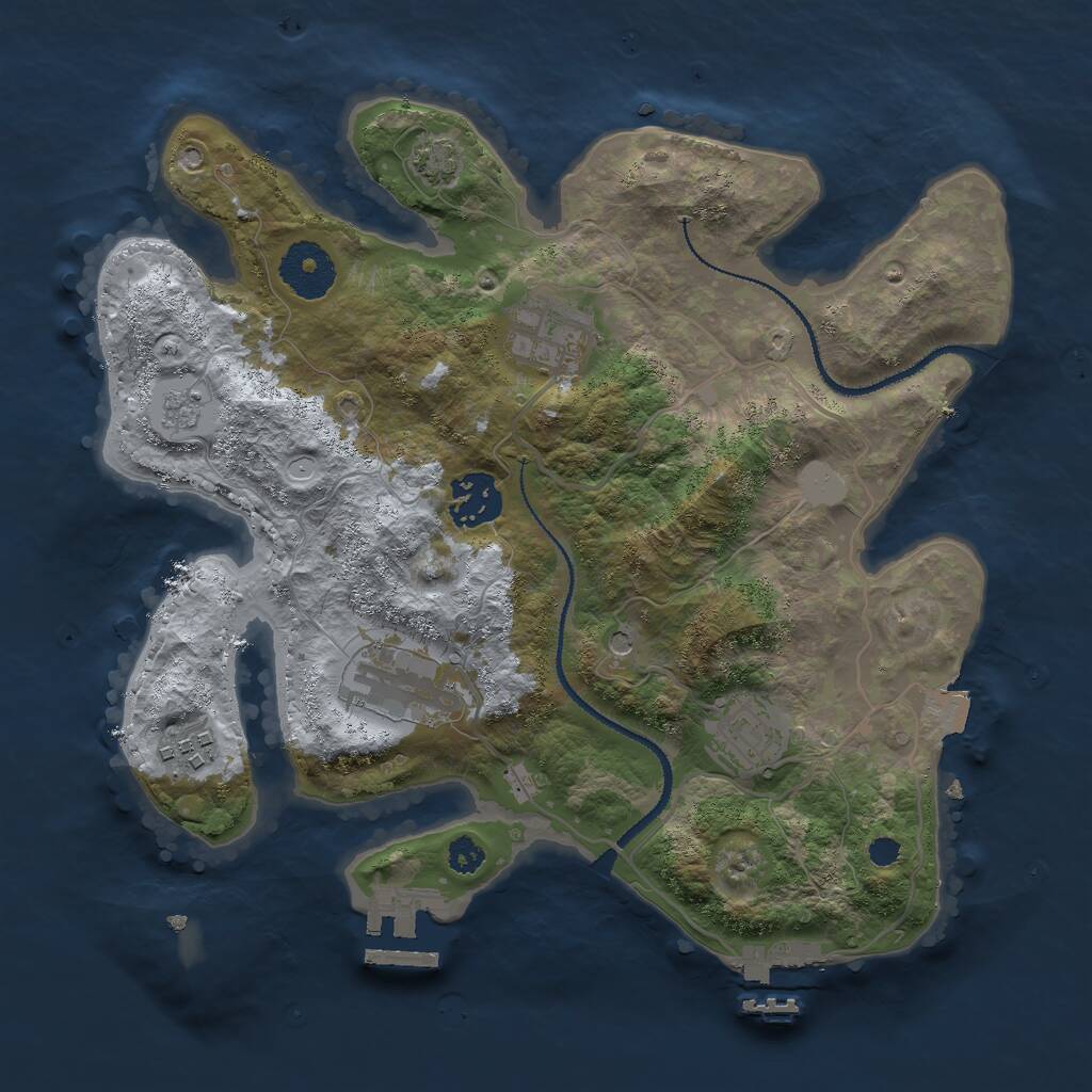 Rust Map: Procedural Map, Size: 3000, Seed: 10175, 11 Monuments