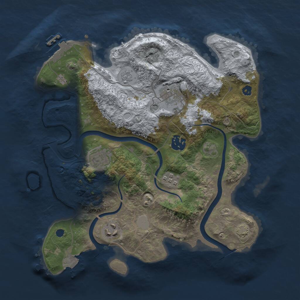 Rust Map: Procedural Map, Size: 3000, Seed: 61114, 10 Monuments