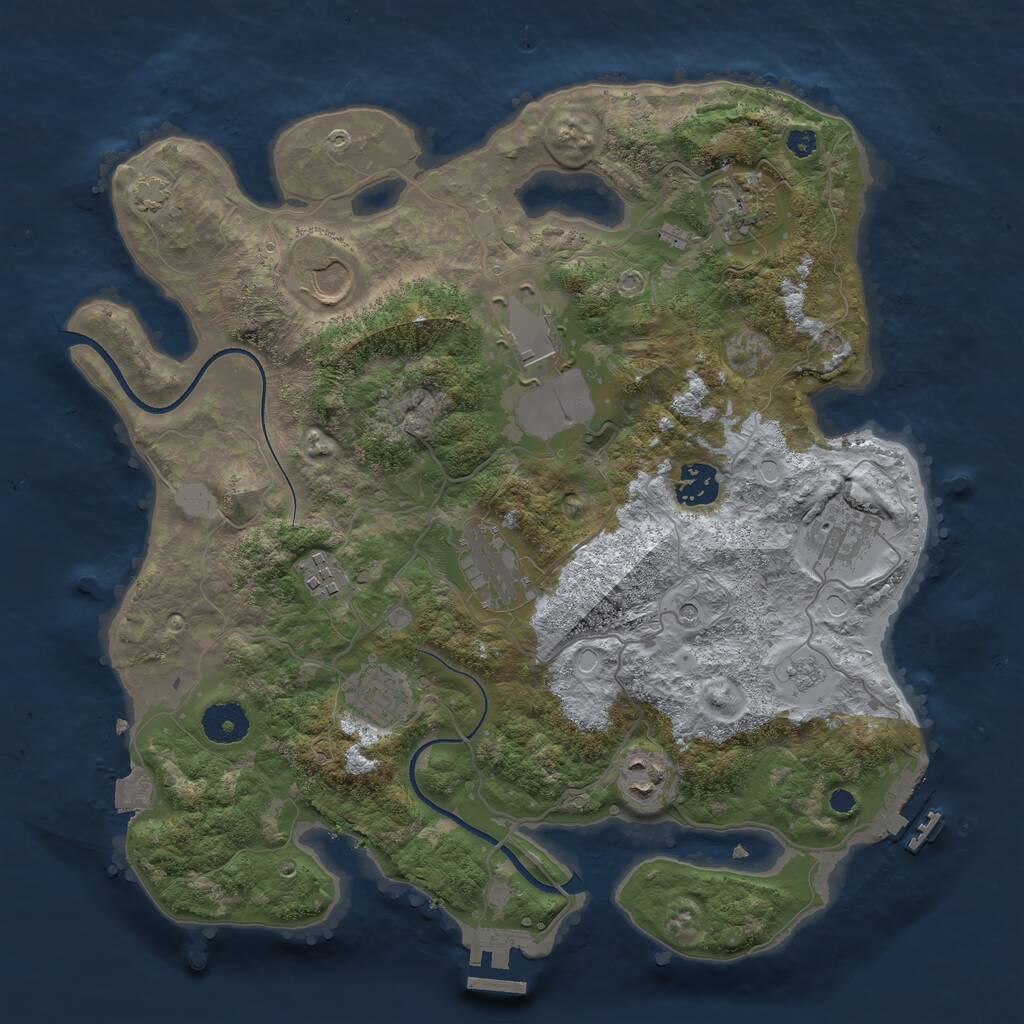 Rust Map: Procedural Map, Size: 3500, Seed: 97753801, 15 Monuments