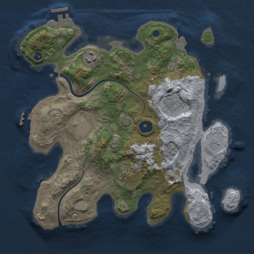 Rust Map: Procedural Map, Size: 3000, Seed: 994531, 10 Monuments