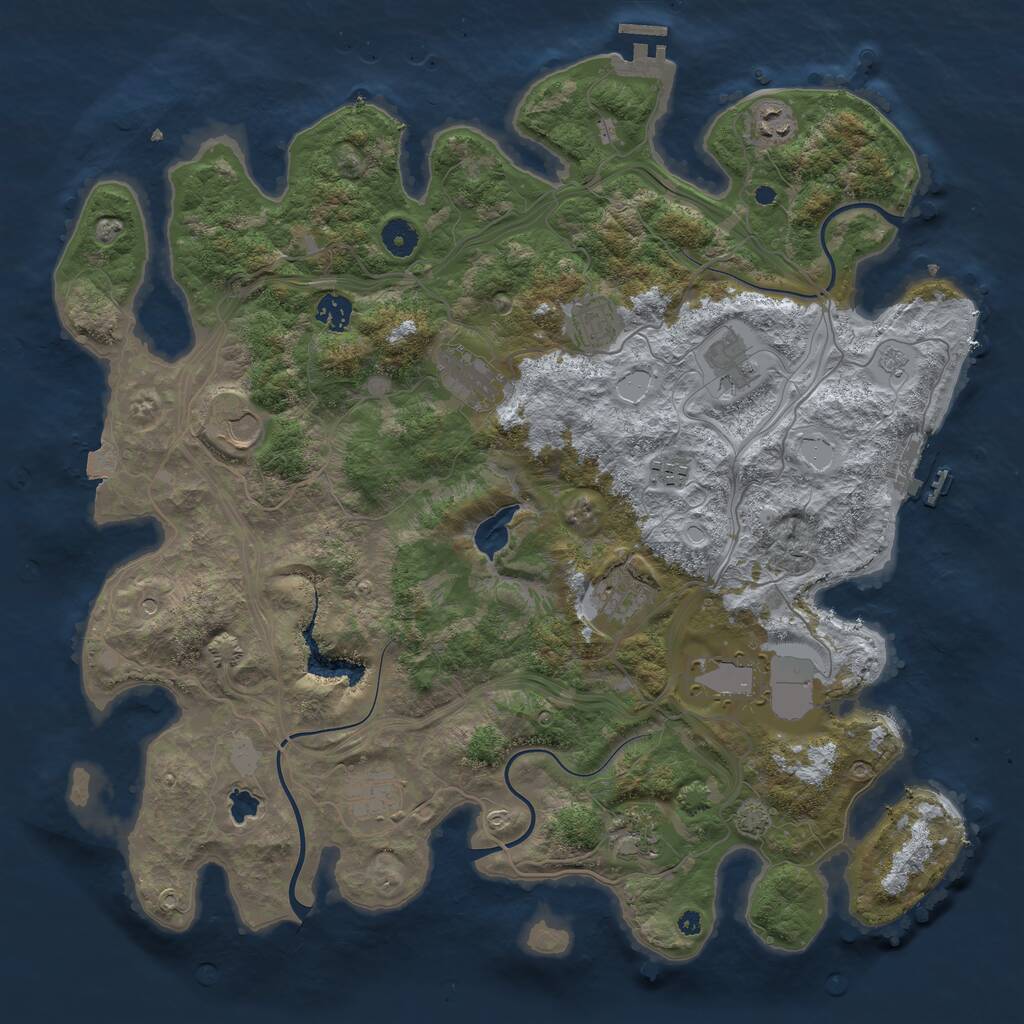 Rust Map: Procedural Map, Size: 4250, Seed: 1662650307, 17 Monuments