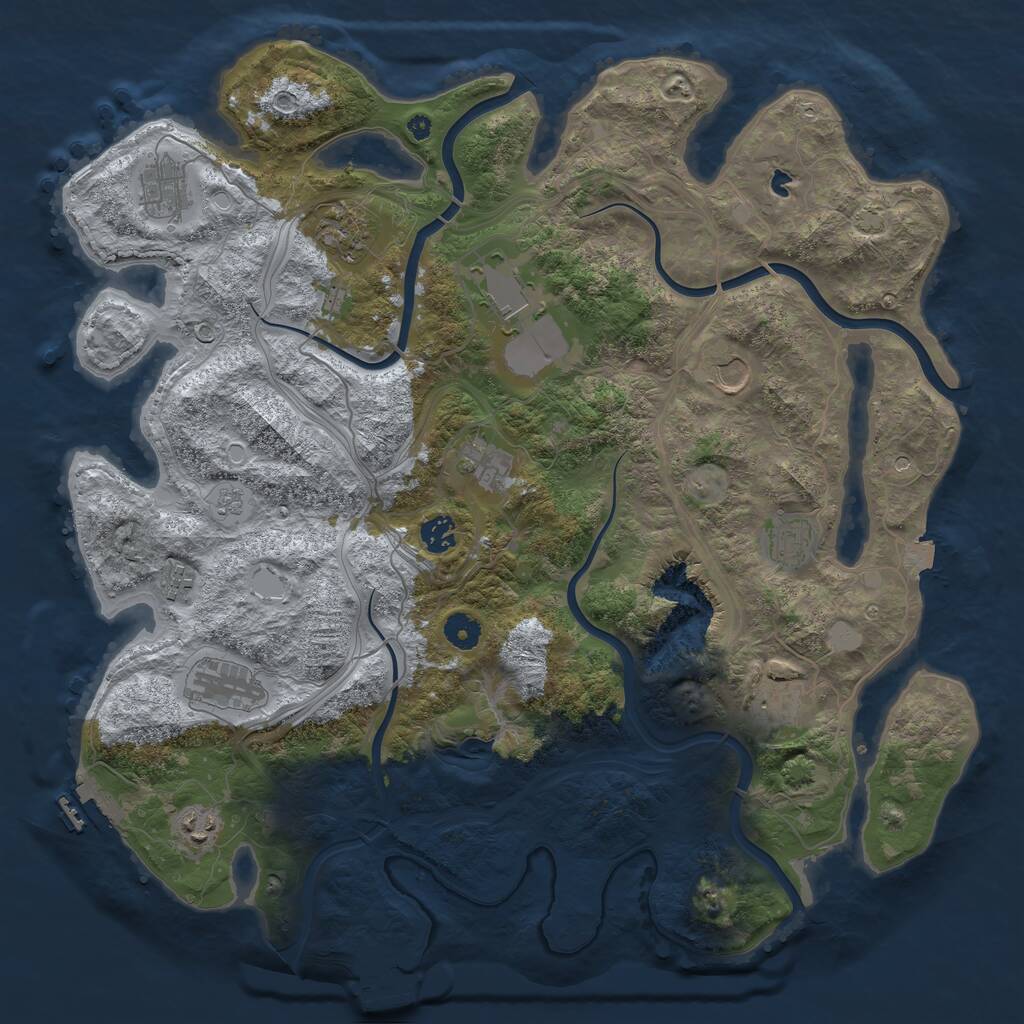 Rust Map: Procedural Map, Size: 4250, Seed: 1515886160, 17 Monuments
