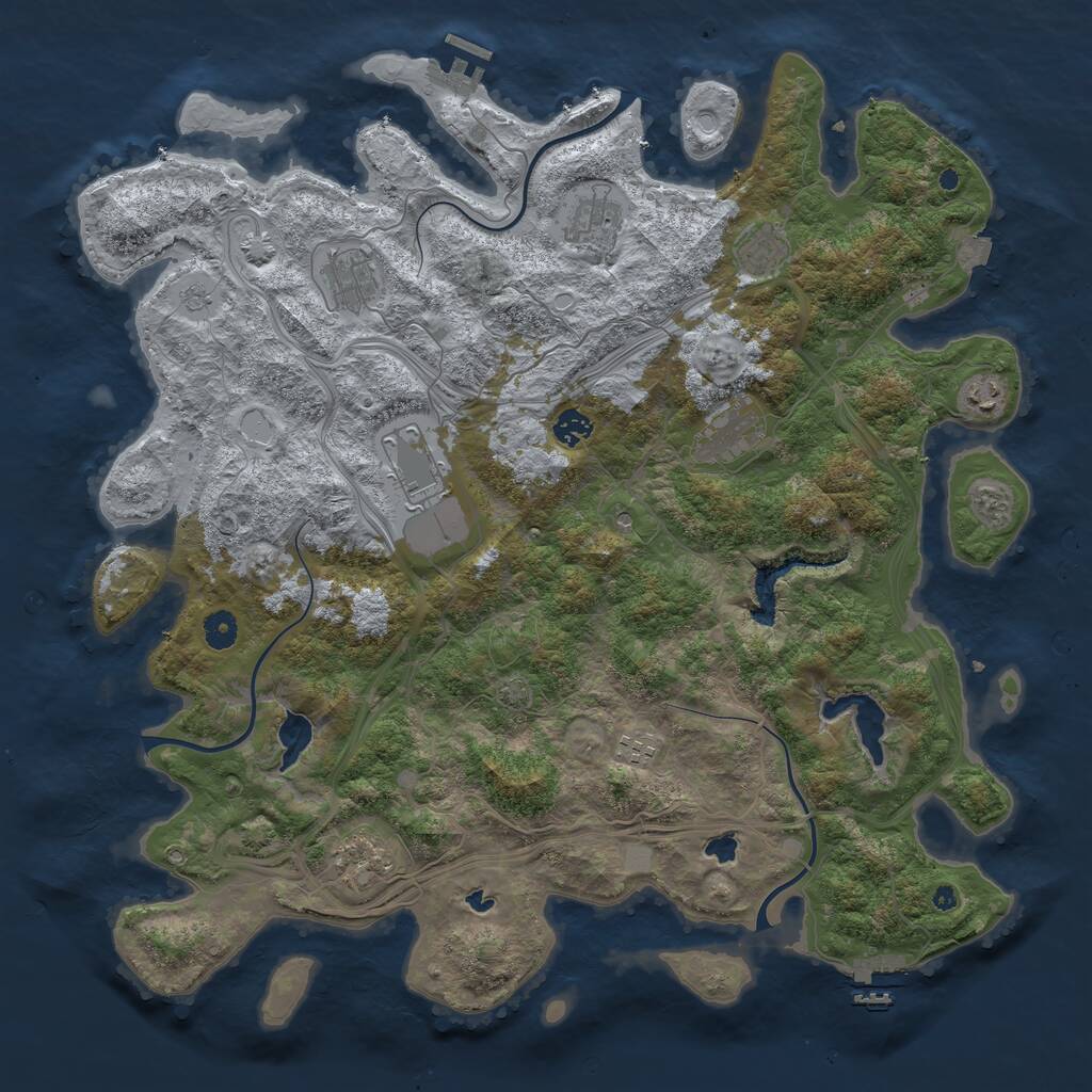 Rust Map: Procedural Map, Size: 4500, Seed: 719142567, 15 Monuments