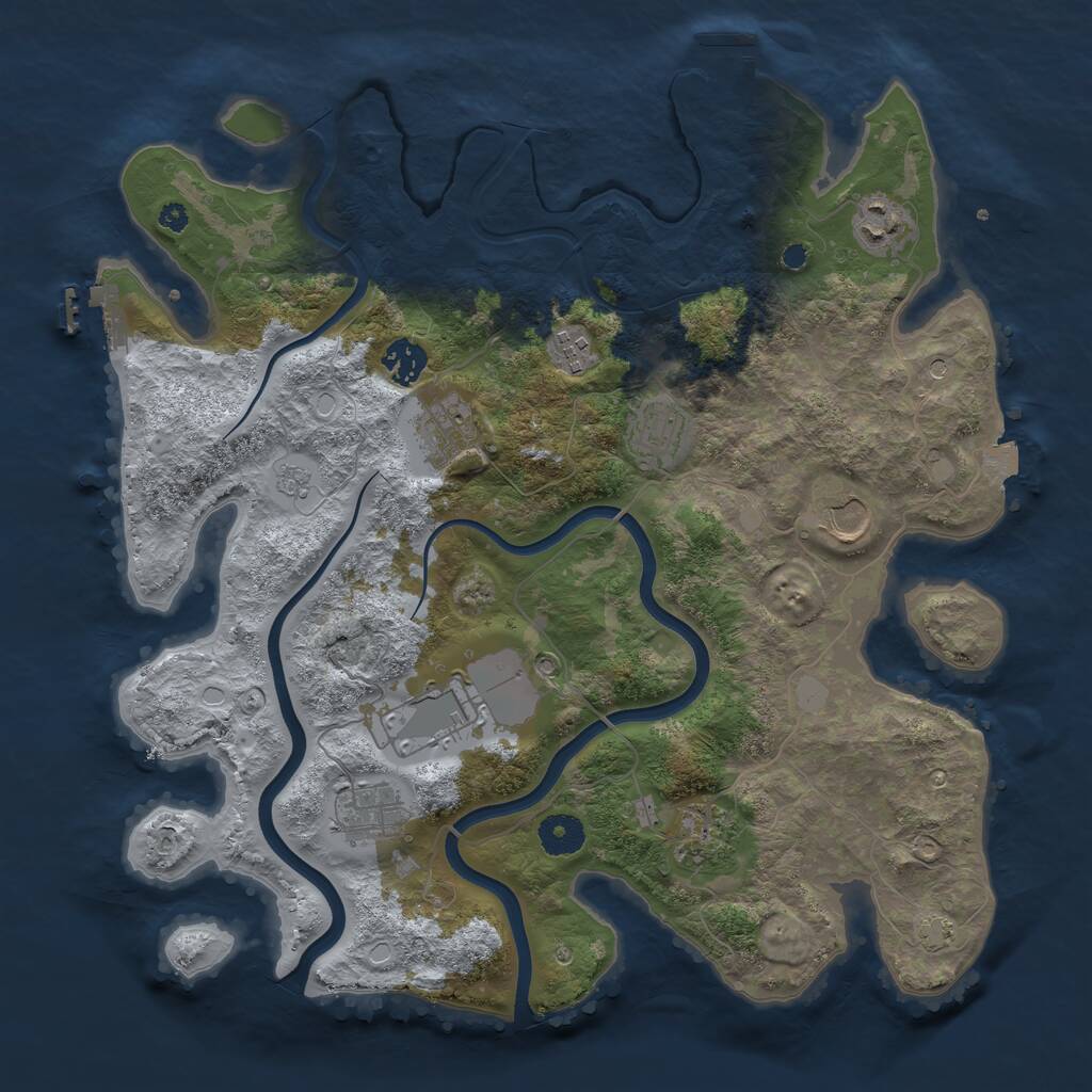 Rust Map: Procedural Map, Size: 3750, Seed: 385598023, 15 Monuments