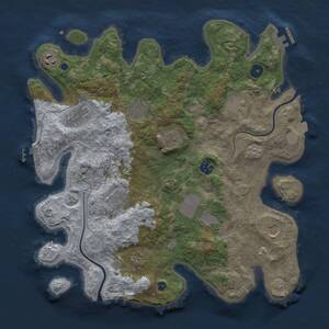 Thumbnail Rust Map: Procedural Map, Size: 3750, Seed: 385598023, 17 Monuments