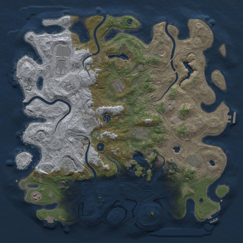 Rust Map: Procedural Map, Size: 4500, Seed: 997746124, 17 Monuments