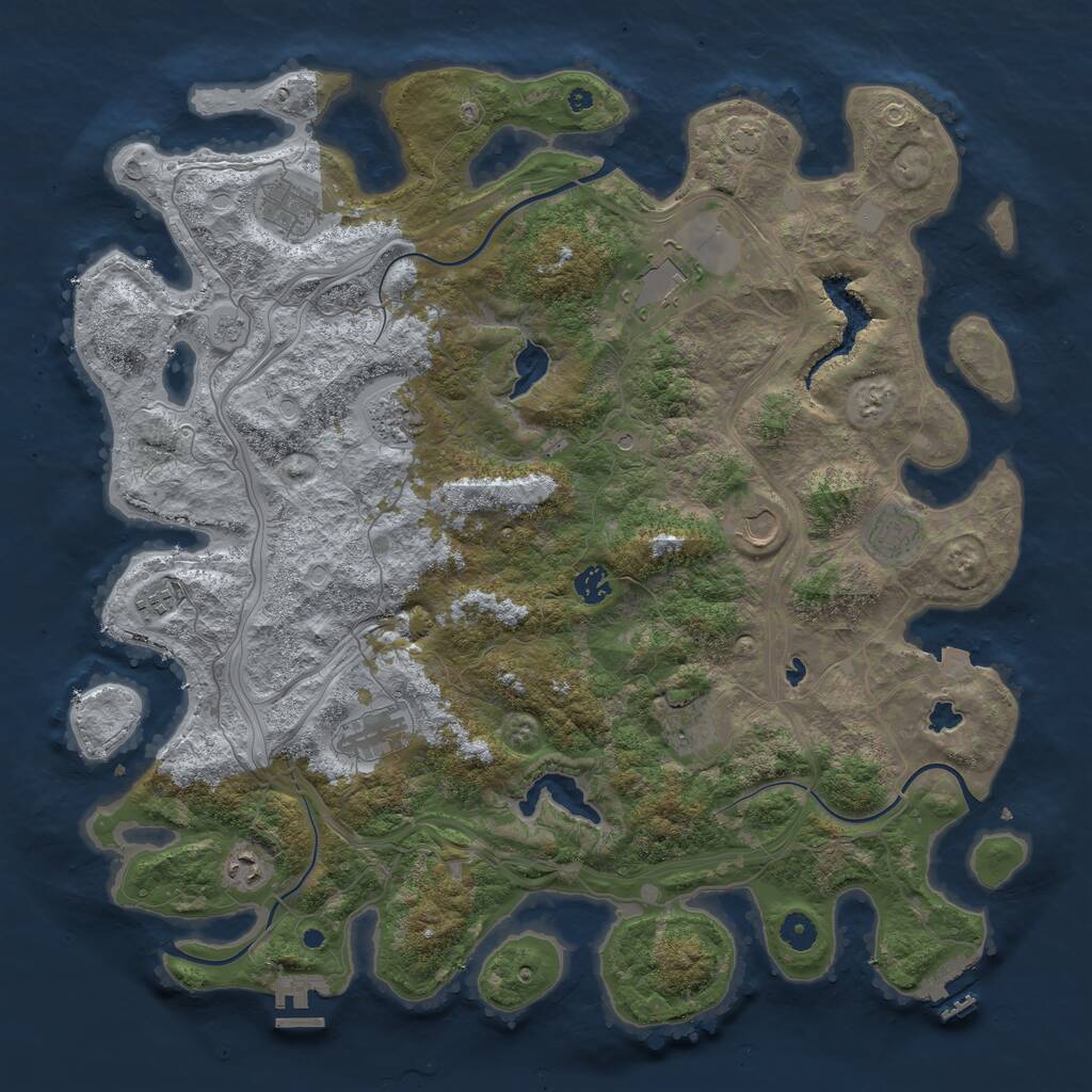 Rust Map: Procedural Map, Size: 4500, Seed: 997746124, 16 Monuments